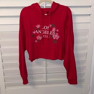 Red LA Hearts cropped sweatshirt!